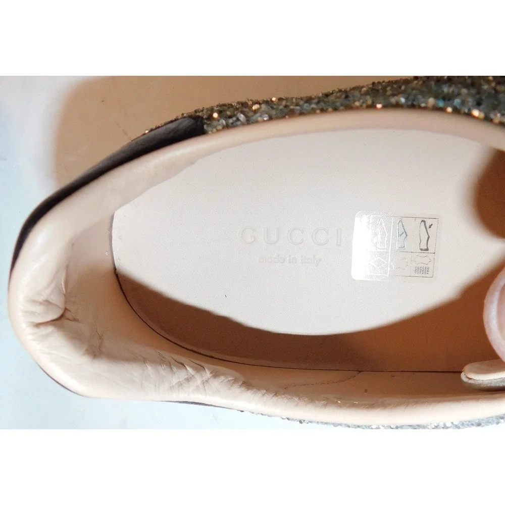 Gucci Ace Glitter Low Top Lace Up Sneakers Size EU 40/Fits Like US 9.5